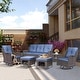 preview thumbnail 24 of 78, High Back Brown Wicker Outdoor Patio Conversation Sets with Swivel Chairs