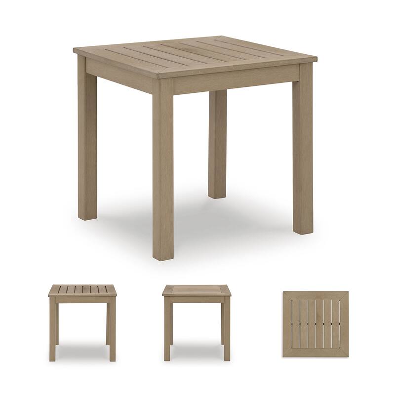 Signature Design by Ashley Hallow Creek Driftwood Outdoor End Table - 23.5" W x 23.5" D x 24" H