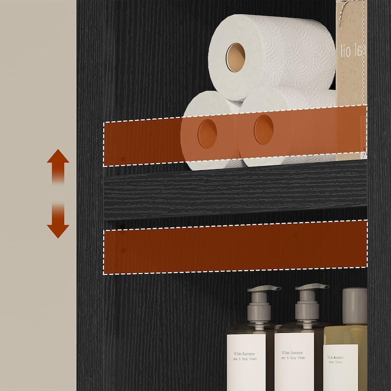 Tall Arched Cabinet Bookcase Storage Bookshelf Door Bathroom Storage Cabinet