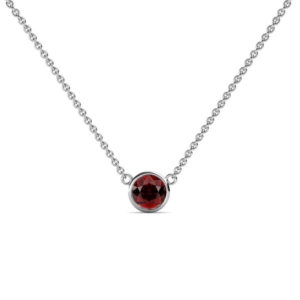 TriJewels Gemstone Bezel Set Women Solitaire Pendant Necklace 14K Gold. Opens flyout.