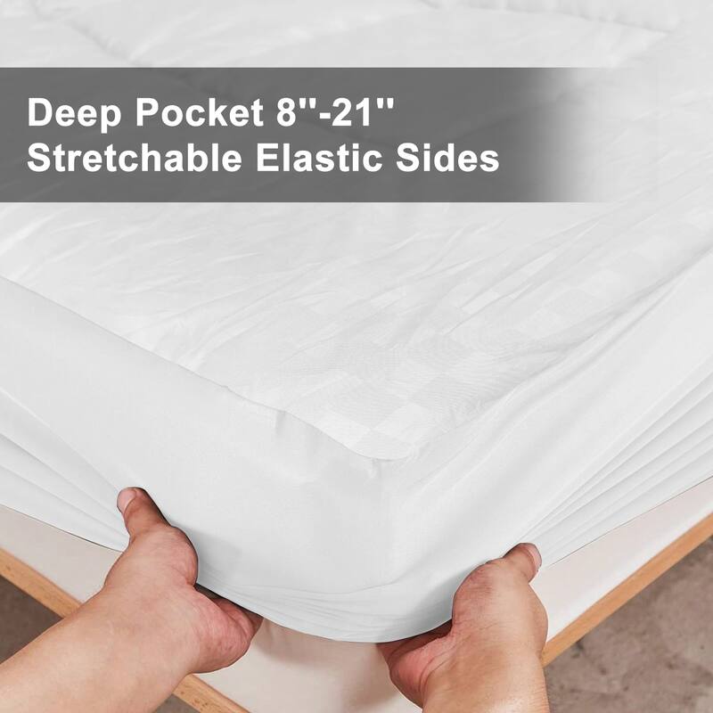 Breathable Down Alternative Mattress Topper with 8-21in Deep Pocket