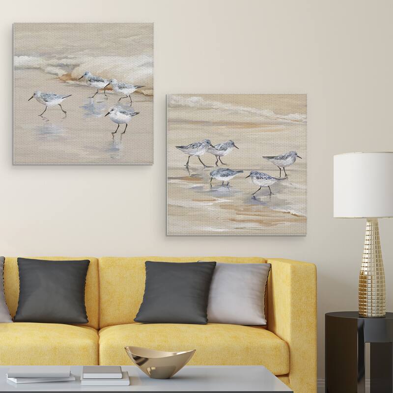 Sandpiper Beach I Amber, II by Studio Arts Canvas Art Prints