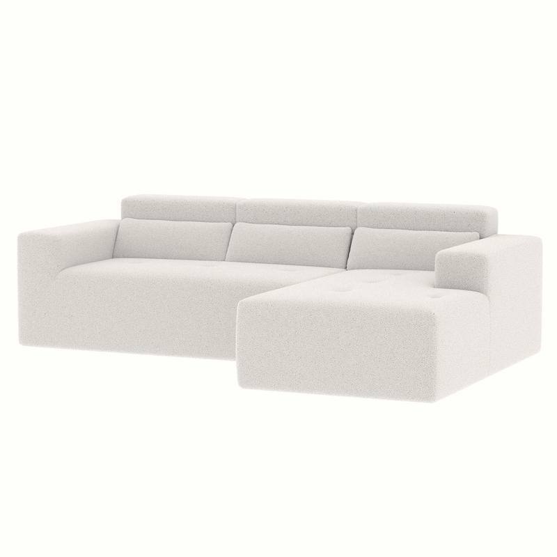 109'' Teddy Fabric L-Shape Sofa,Modular Chaise Include,Apartment Ready