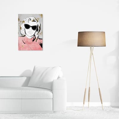 Wynwood Studio Canvas Fashion and Glam Contour Idol Pink and Pastel Pink Glam Wall Art Canvas Print