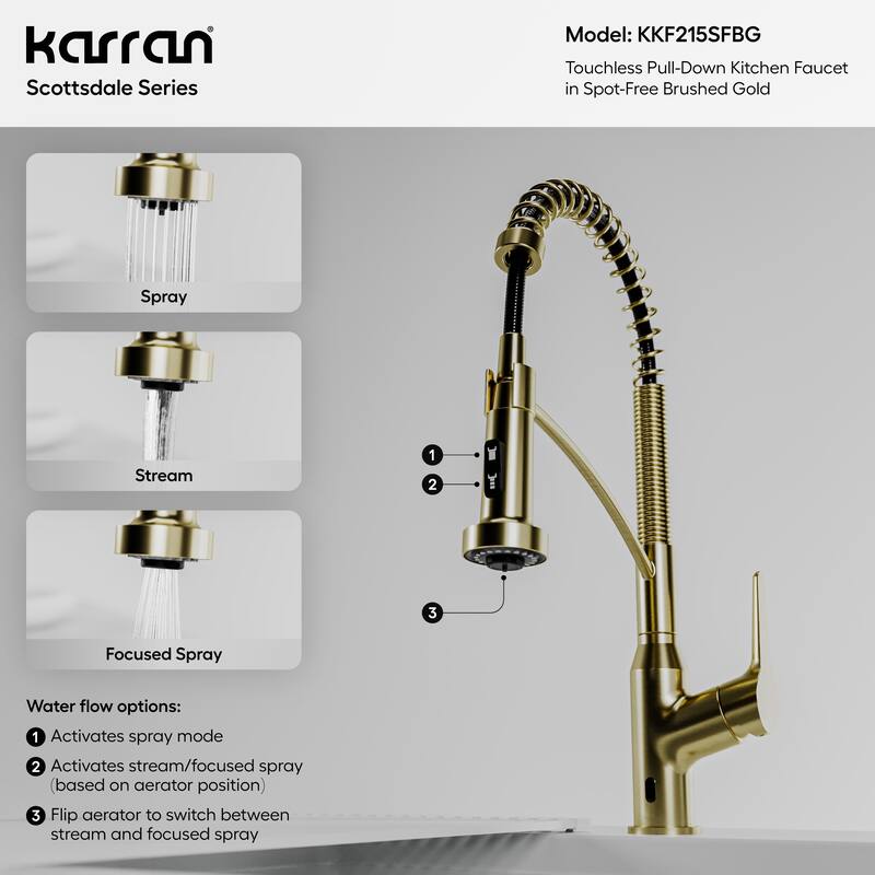 Karran Scottsdale Single-Handle Pull-Down Sprayer Touchless Kitchen Faucet