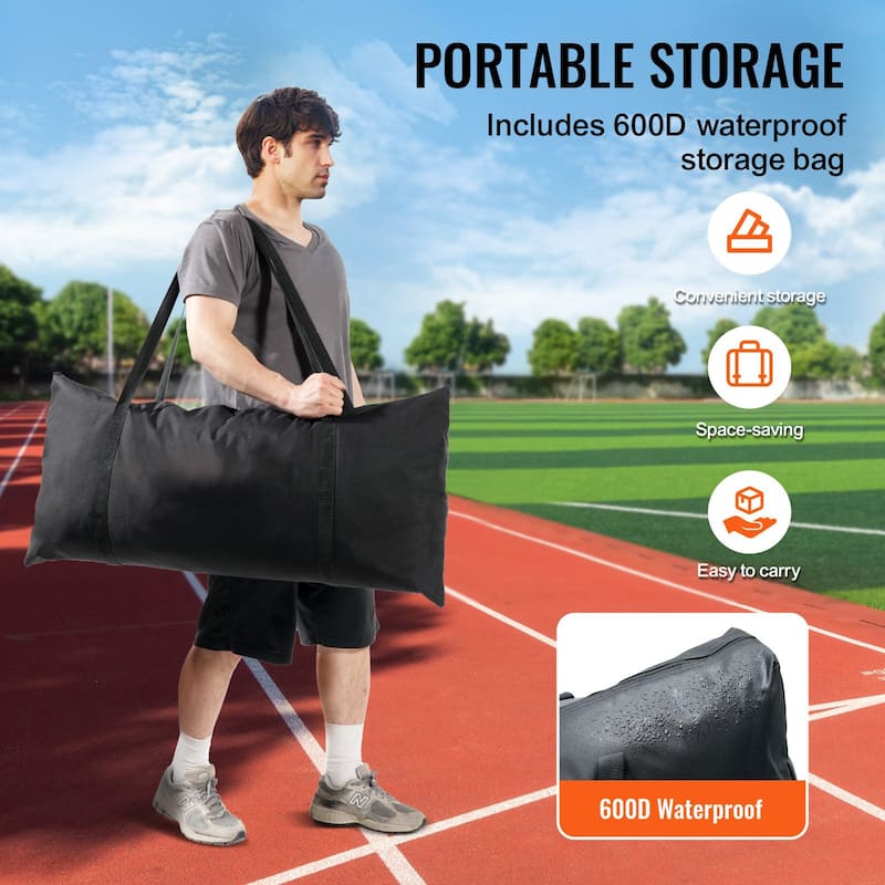 20 x 10 Feet Portable Ball Sports Barrier Protecting Netting with Carry Bag and Steel Pipe Base