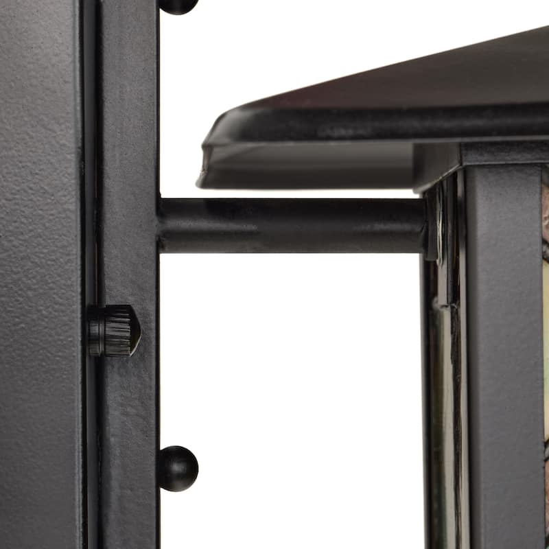 River of Goods Multicolor Stained Glass and Black 1-Light Outdoor Lantern Wall Sconce - 10.75" x 9" x 11.75"