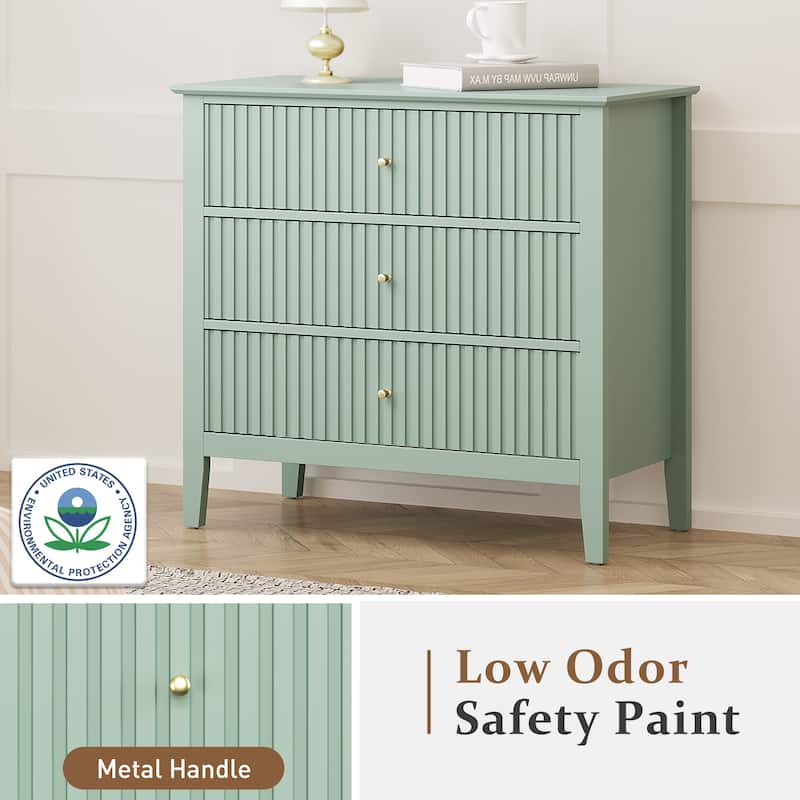 Fluted 3 Drawer Dresser