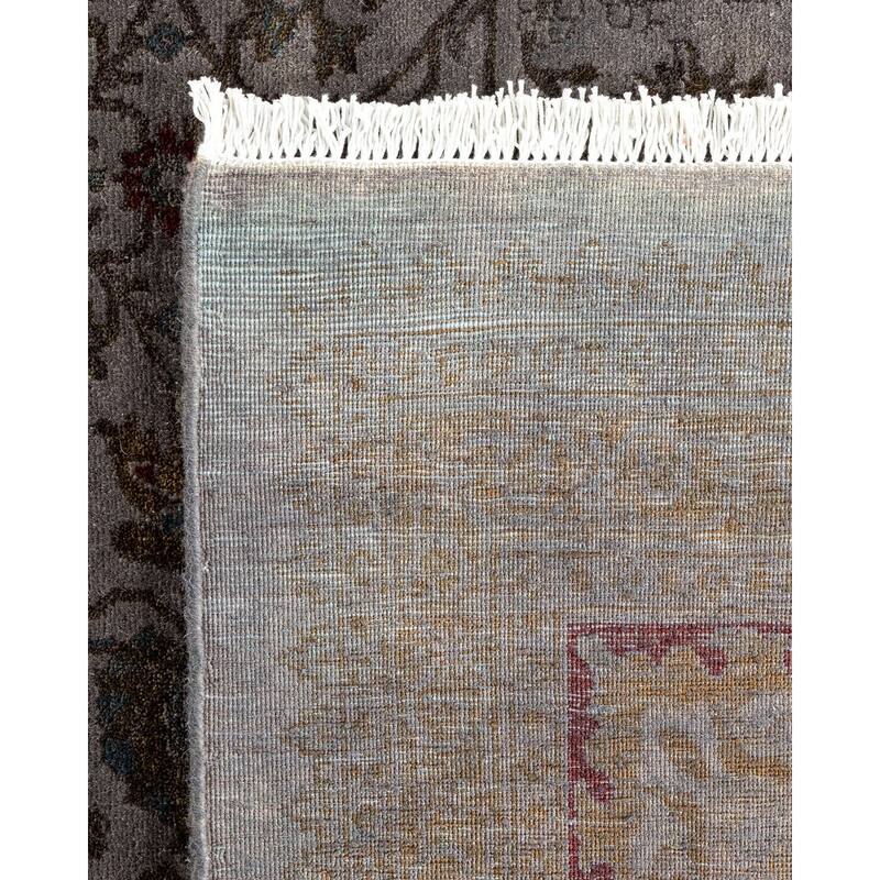 Overton Hand Knotted Wool Vintage Inspired Modern Contemporary Overdyed Gray Area Rug - 7' 10" x 8' 2"