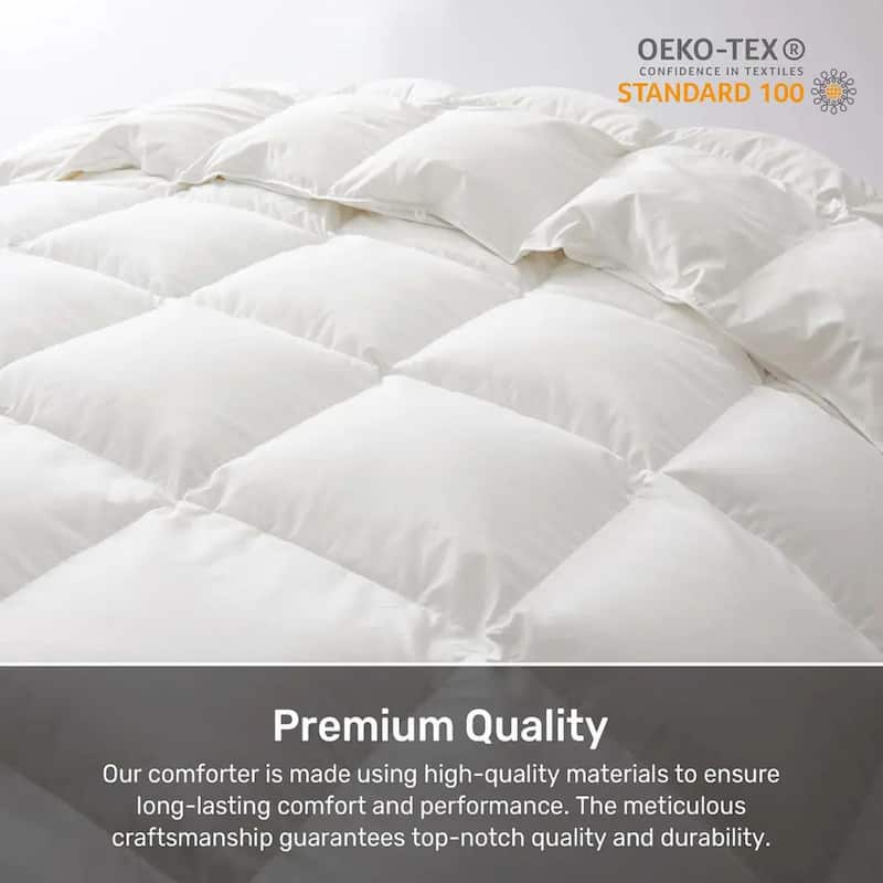 Lightweight to Heavyweight Premium White Goose Down Comforter Duvet Insert