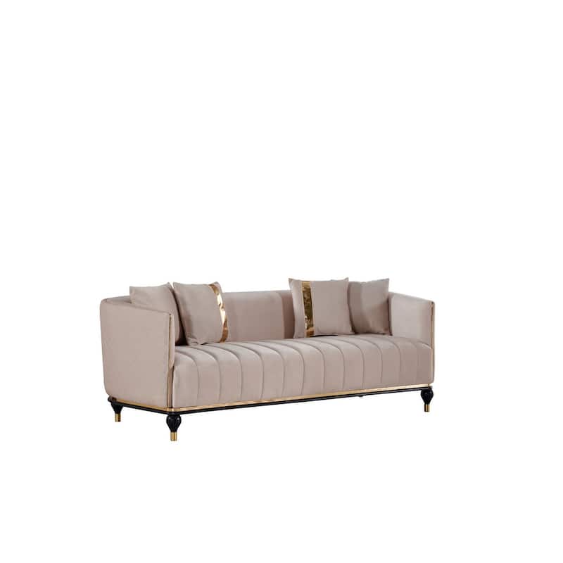 Turan Comfortable Modern Living room Loveseat - Cream