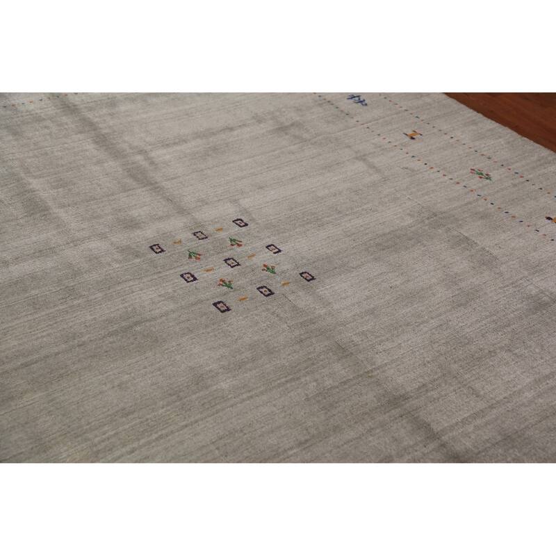 Gabbeh Oriental Area Rug Hand-Knotted Living Room Wool Carpet - 8'0" x 9'5"