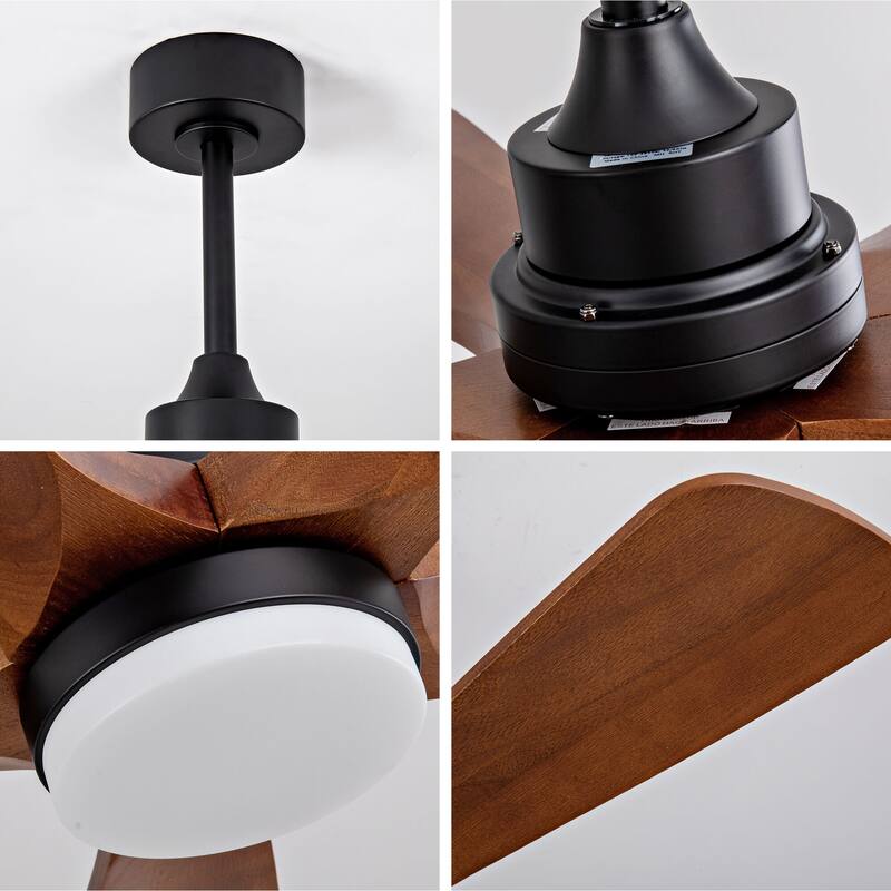 42/52 Inch Ceiling Fan,Electric Fan with Lights & Remote Control,Dimmable 3-Color LED