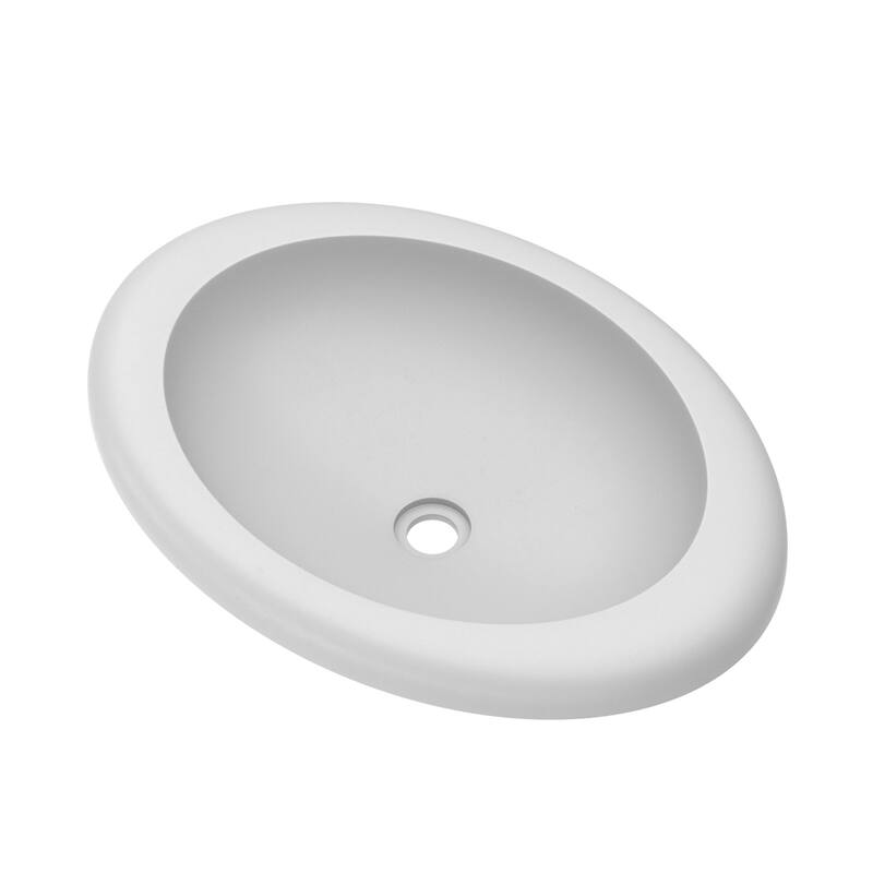 Cuyama NativeStone and Concrete Drop-in Bathroom Sink - 21" x 15" x 5" - Pearl