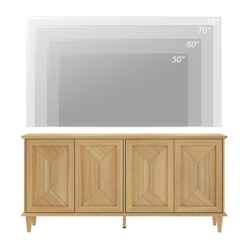Large Buffet Cabinet with Handcrafted Pop-Up Doors for Dining Room