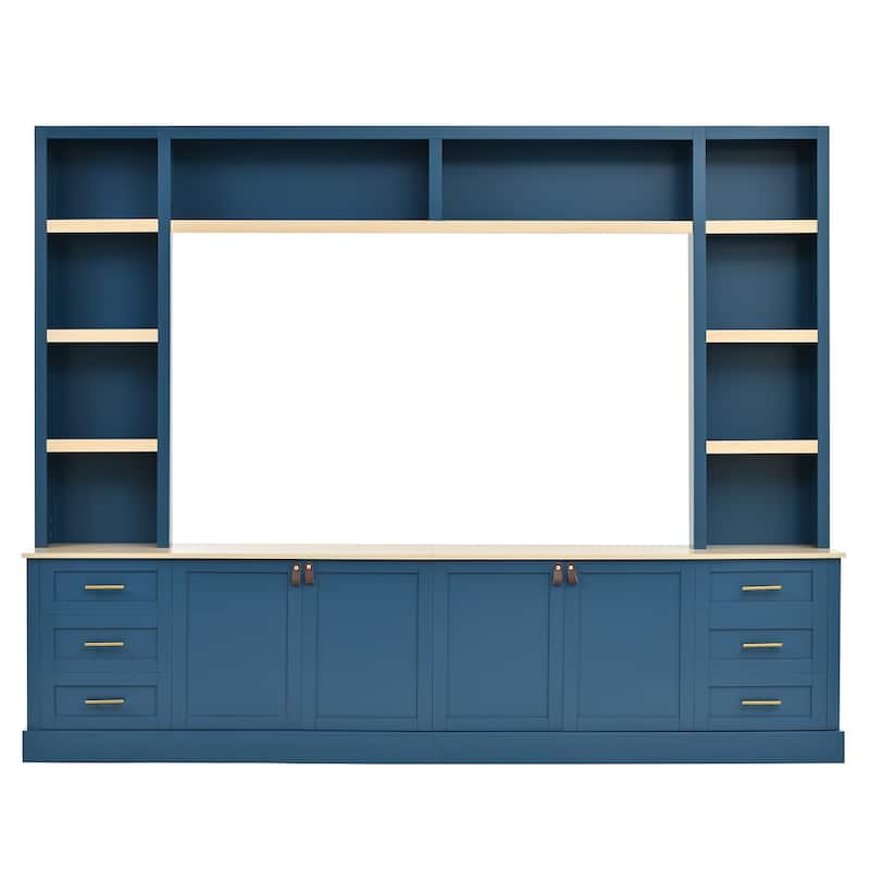 Entertainment Center Wall Unit with Bookshelves