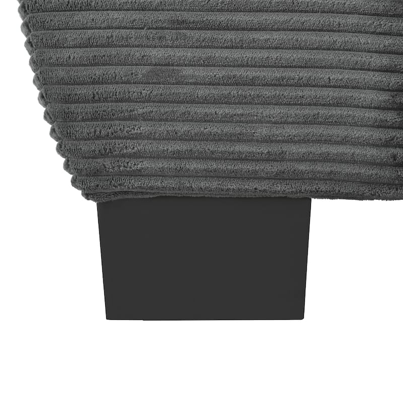 Corduroy Fabric Small Sofa, Upholstered Curved Sofa with 2 Throw Pillows, Deep Seat Sofa with Armrests & Cushions