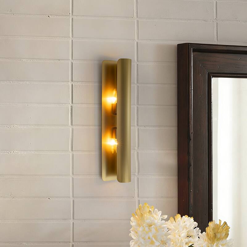2-Light Modern Glam LED Dimmable Bath Vanity Light, Wall Sconce