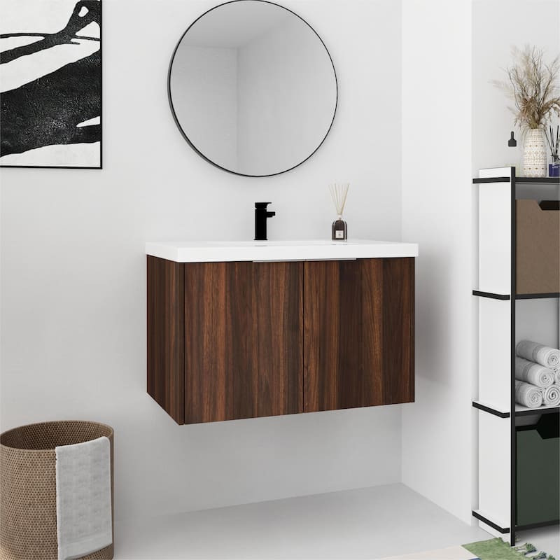 Bathroom Vanity With Sink In 24/30/36 Inch, Floating Bathroom Vanity With Soft Close Door