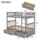 preview thumbnail 4 of 40, Bunk Bed, Solid Wood Bunk Bed Frame with 2 Storage Drawers, Convertible Bunk Bed Can be Converted Into 2 Daybeds