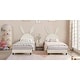 preview thumbnail 3 of 31, VECELO Wooden Cute Rabbit Twin Bed Frame with Upholstered Headboard, Kids Bed Frame Set of 2