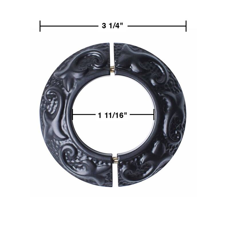 Black Aluminum Radiator Flanges Escutcheon Ring Plate 1.5 ID 3 1/4 OD IPS Rust Resistant (Set of 4) Renovators Supply