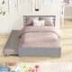 preview thumbnail 3 of 7, Full Size Wooden Platform Bed with Headboard and Under-Bed Trundle, Sturdy Pine Construction