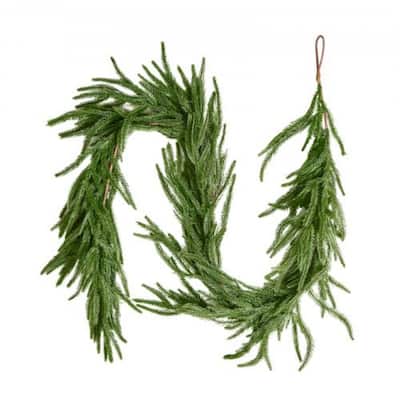 Lush Green Norfolk PE Christmas Garland with Full Fluffy Design for Home and Holiday Decoration