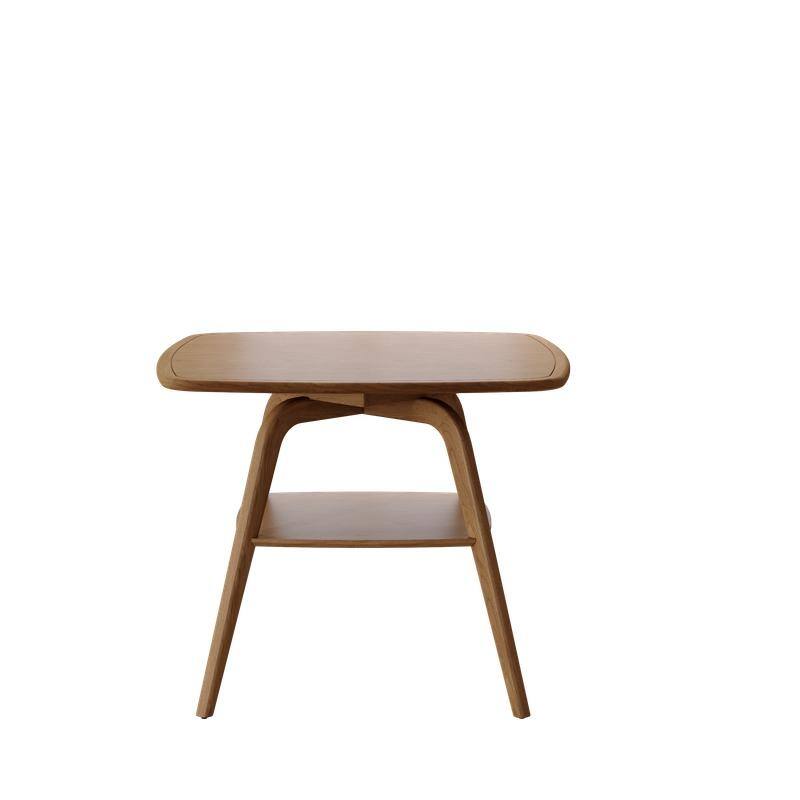 Modern Walnut Finish Dining Table with Extra Storage Shelf