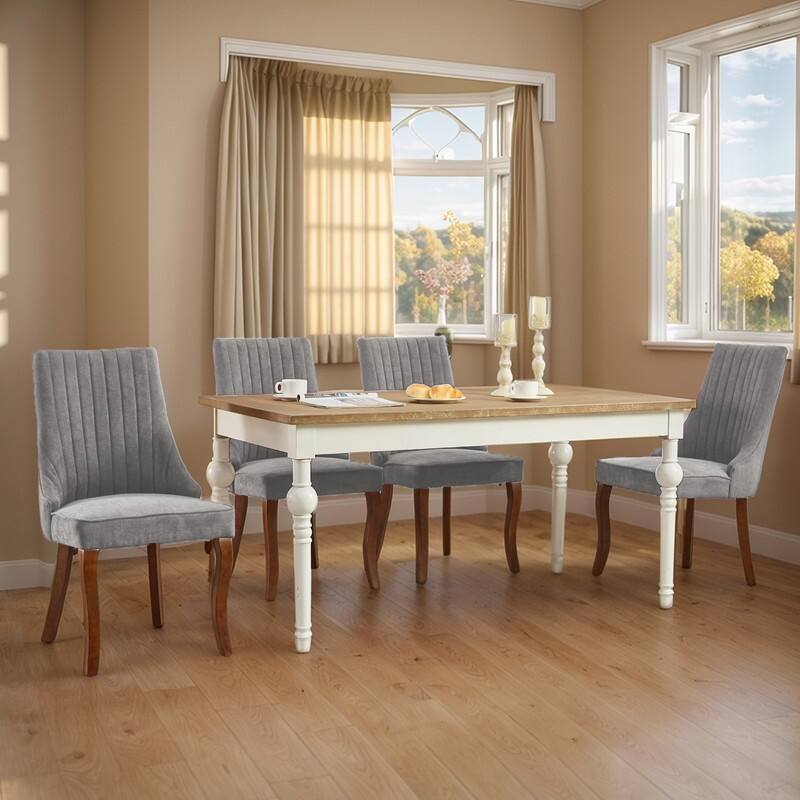 Comfy Fabric Upholstered Dining Chair (Set of 4) - Gray Velvet