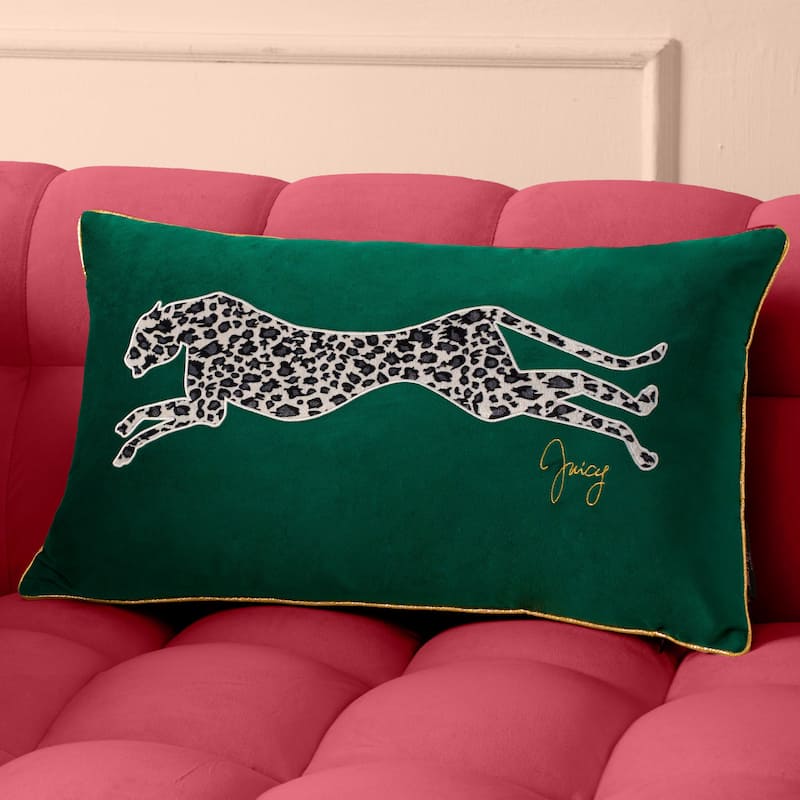 Juicy Couture Velvet Cheetah Pillow 14" x 24"