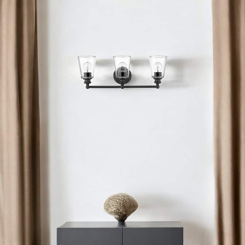 Modern Clear Glass Shade Wall Sconce with Swing Arm for Home Lighting - 3 - Matte-Black