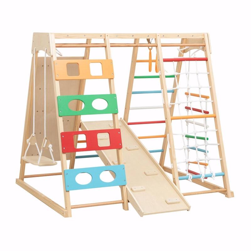 2-in-1 Slide & Climb Set: 9-in-1 Outdoor Playset for Motor Skills Development, Fun & Safe Play