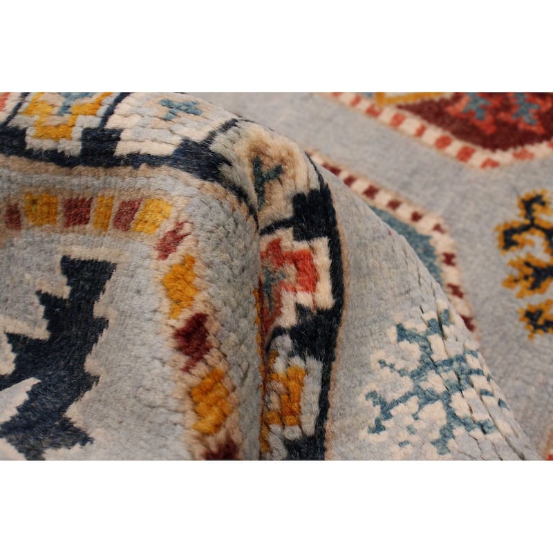 ECARPETGALLERY Hand-knotted Uzbek Ghazni Grey Wool Rug - 4'9 x 6'5