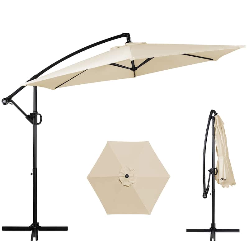 Futzca 9FT Outdoor Hanging Offset Patio Umbrella