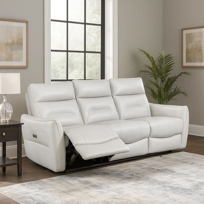 Becy Manual Reclining Loveseat w Console, 2 Cup Holders, Light Gray