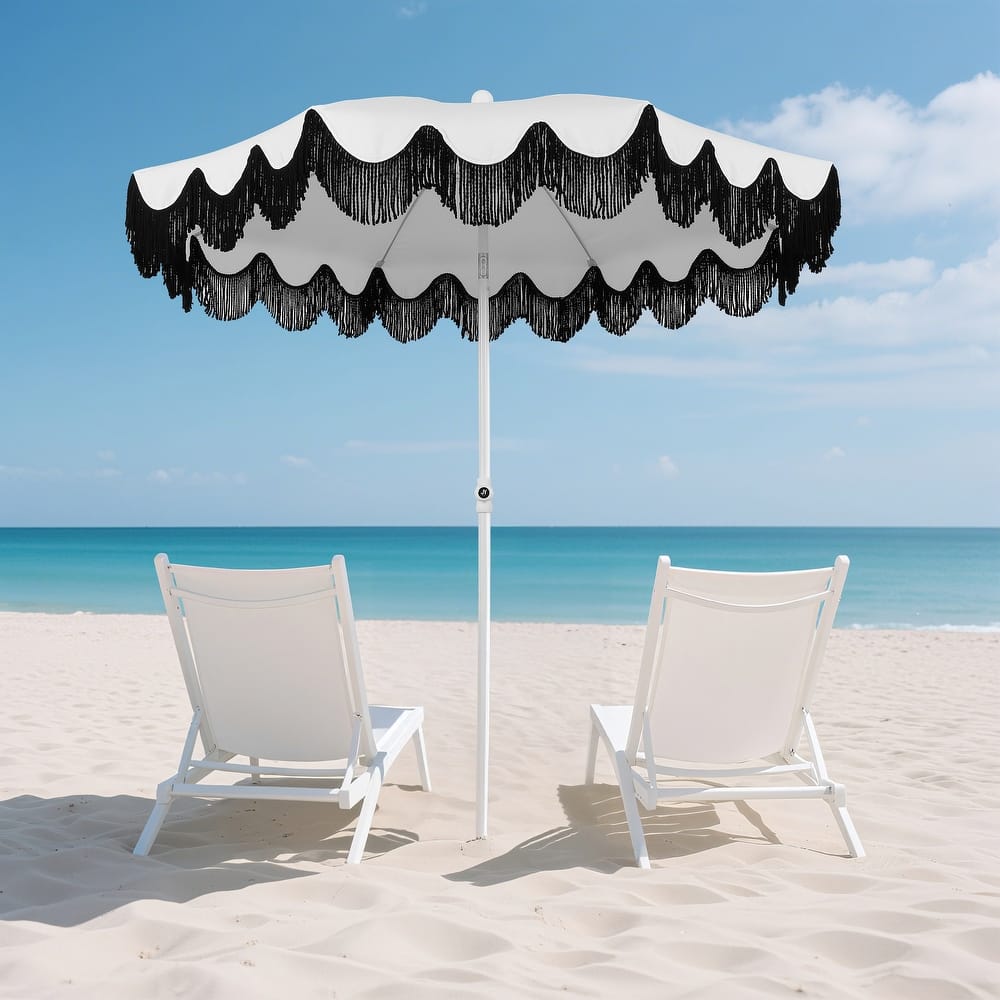 Mariner 6.5ft Classic Fringe Umbrella w/ Tilt & Bag