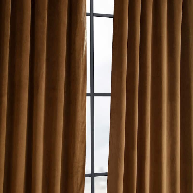 Exclusive Fabrics Signature Velvet Blackout Curtains - 96 Inches Long, (1 Panel) - Luxurious Drapery for Light Control.