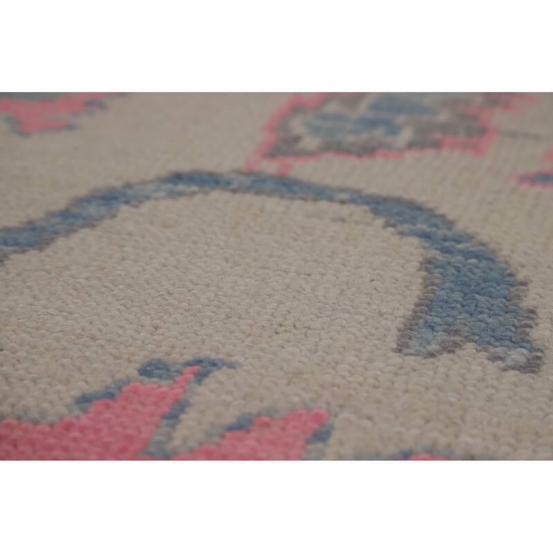 Hand Knotted Oriental 100% Wool Carpet Transitional All-Over Beige & Ivories Oushak Area Rug - 10' 7'' X 8' 4''