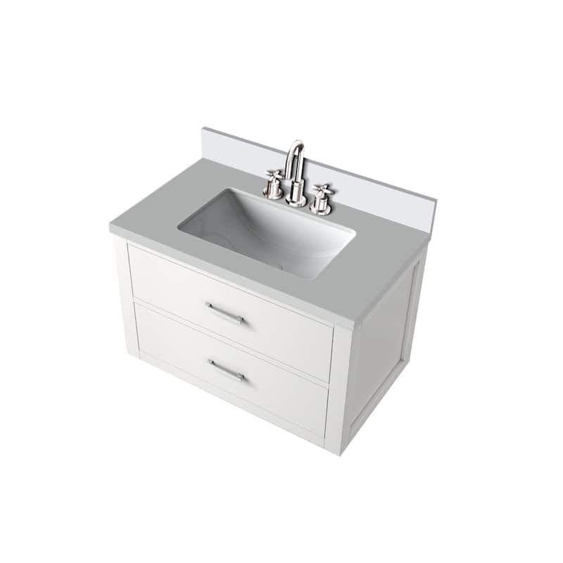 Castor Bath Vanity with Cultured Marble Top, Sink and Faucet