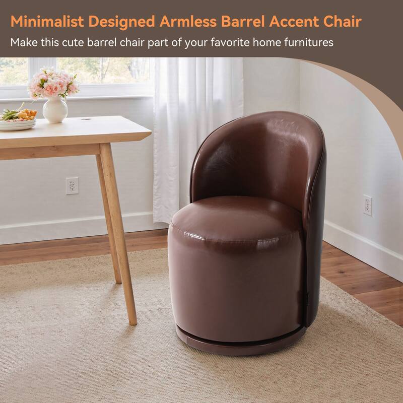 23" W Upholstered Swivel Side Chair for Dining Room, Balcony, Parlour