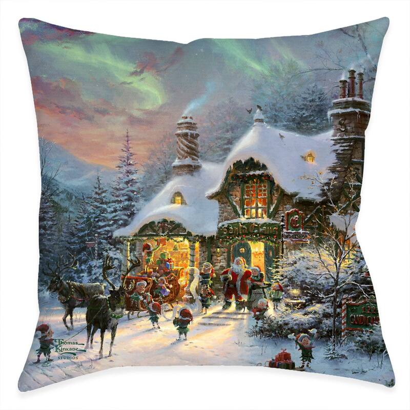 Thomas Kinkade Santa's Night Before Christmas Indoor Decorative Pillow by Laural Home
