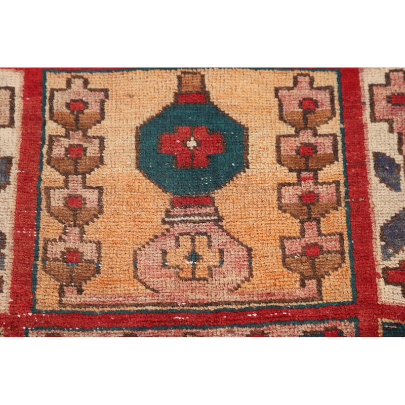 Distressed Bakhtiari Persian Vintage Rug Handmade Wool Carpet - 4'8" x 6'5"