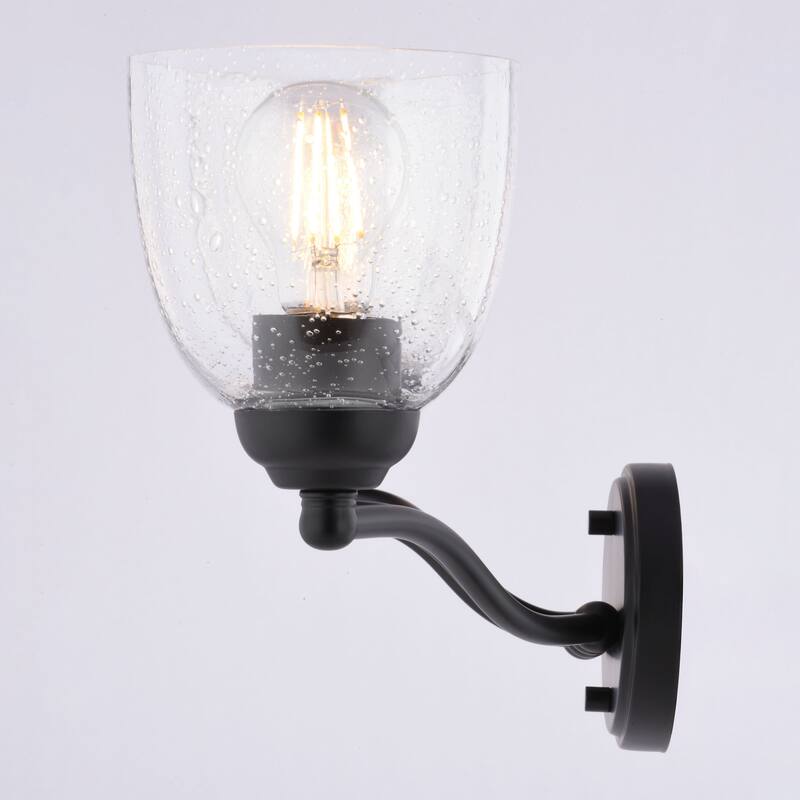 Bellwood Traditional Bathroom Vanity Wall Lighting Fixture, Glass Shade, Dimmable, LED Compatible, Over the Mirror Mount
