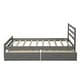 preview thumbnail 2 of 6, Twin Wood Platform Kids Bed with 2-Drawers, Durable White Finish, Solid Wood Frame, Headboard & Footboard, Easy Assembly, Grey