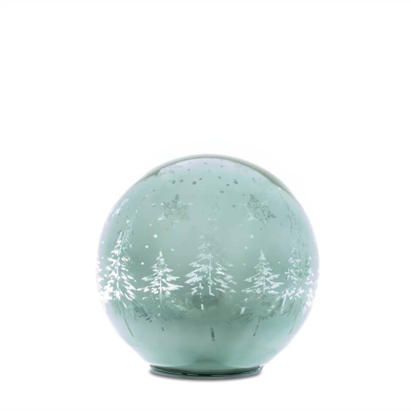 LED Lighted Pine Tree Globe Decorations - 7.75" - Set of 3