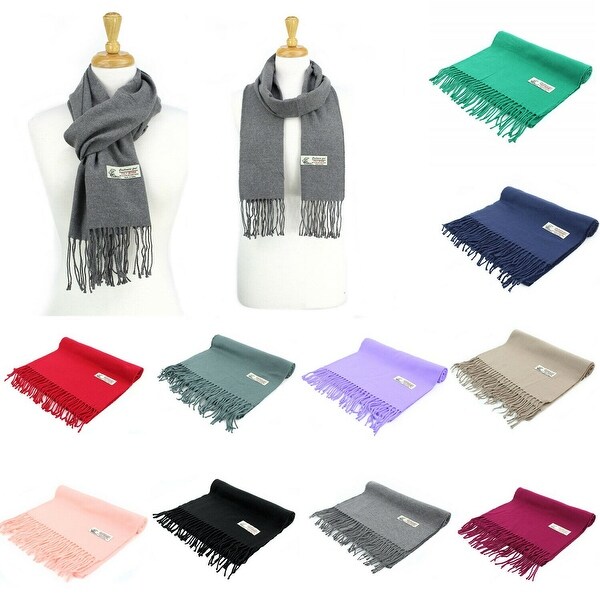 Super Soft Luxurious Classic Solid Cashmere Feel Winter Scarf. Opens flyout.