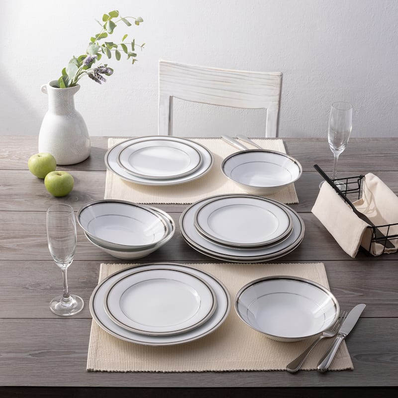 Noritake Austin Platinum Set Of 4 Dinner Plates, 10-1/2"
