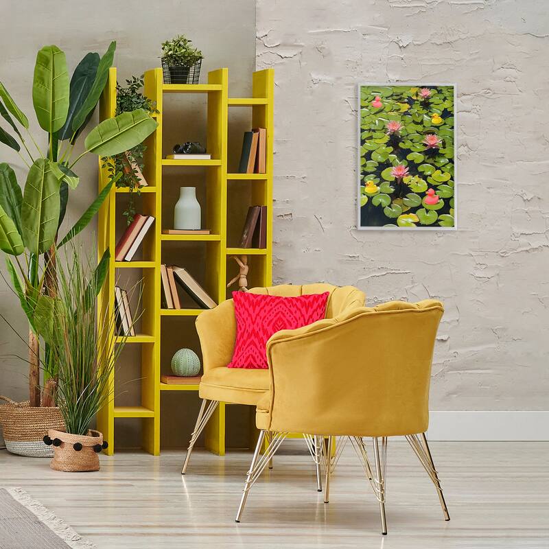 Stupell Rubber Ducks on Pond Lilies Framed Giclee Art Design By Ashley Singleton
