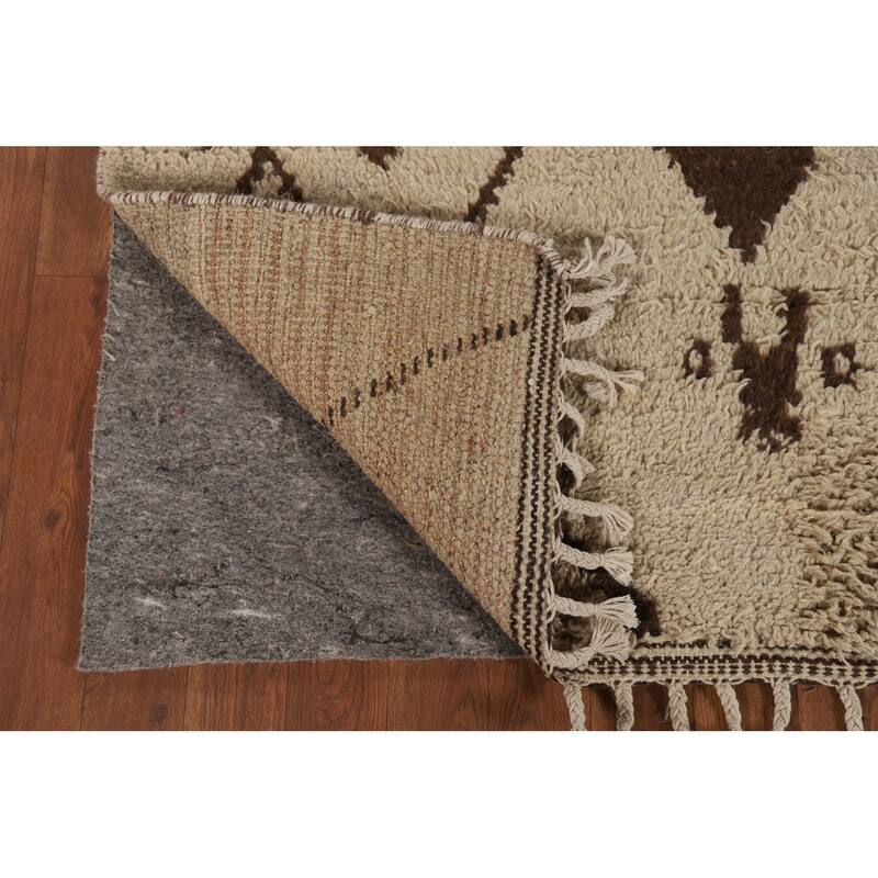 Plush Tribal Moroccan Oriental Area Rug Hand-Knotted Wool Carpet - 5'1" x 8'2"